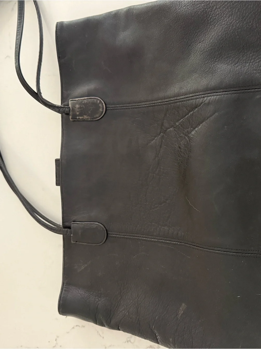 Vintage Coach Black Leather Shoulder Tote with Magnetic Snap